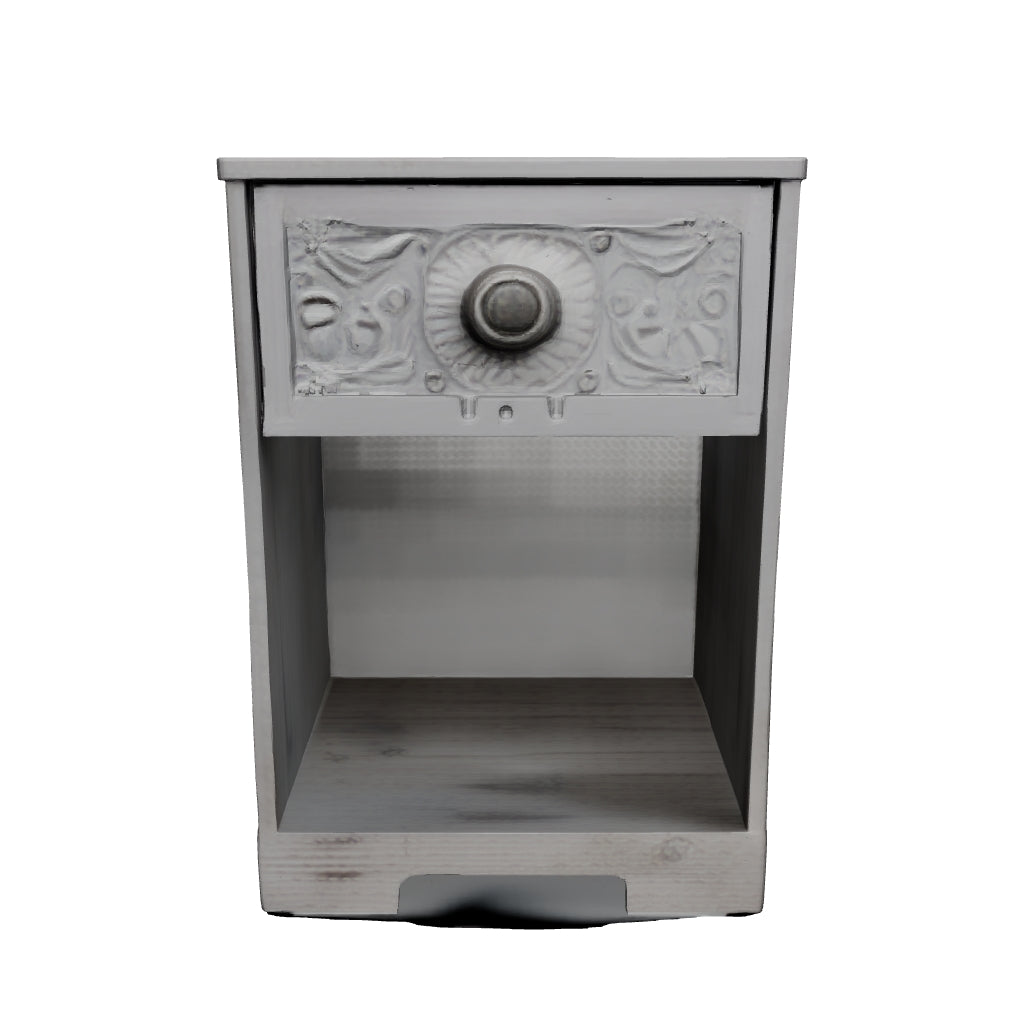 Paxberry - Whitewash - One Drawer Night Stand - Open Cubby