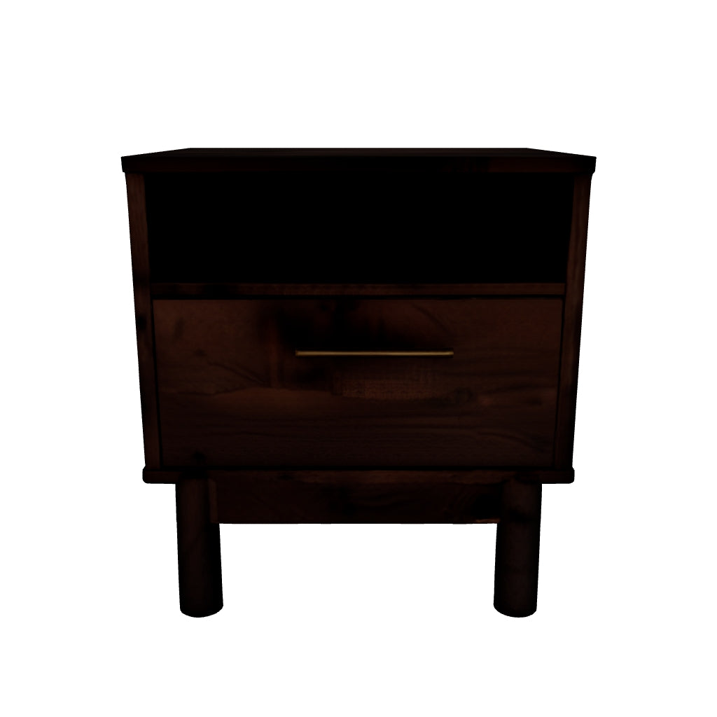 Calverson - Mocha - One Drawer Night Stand - Medium