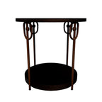 Brazburn - Dark Brown / Gold Finish - Round End Table