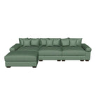 Green 130' Cloud L-Sectional Sofa Ottoman