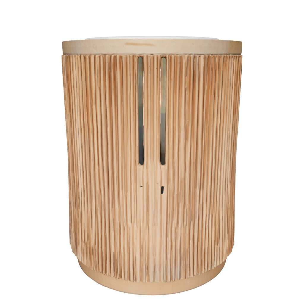 Camdill - Light Brown / White - Round End Table