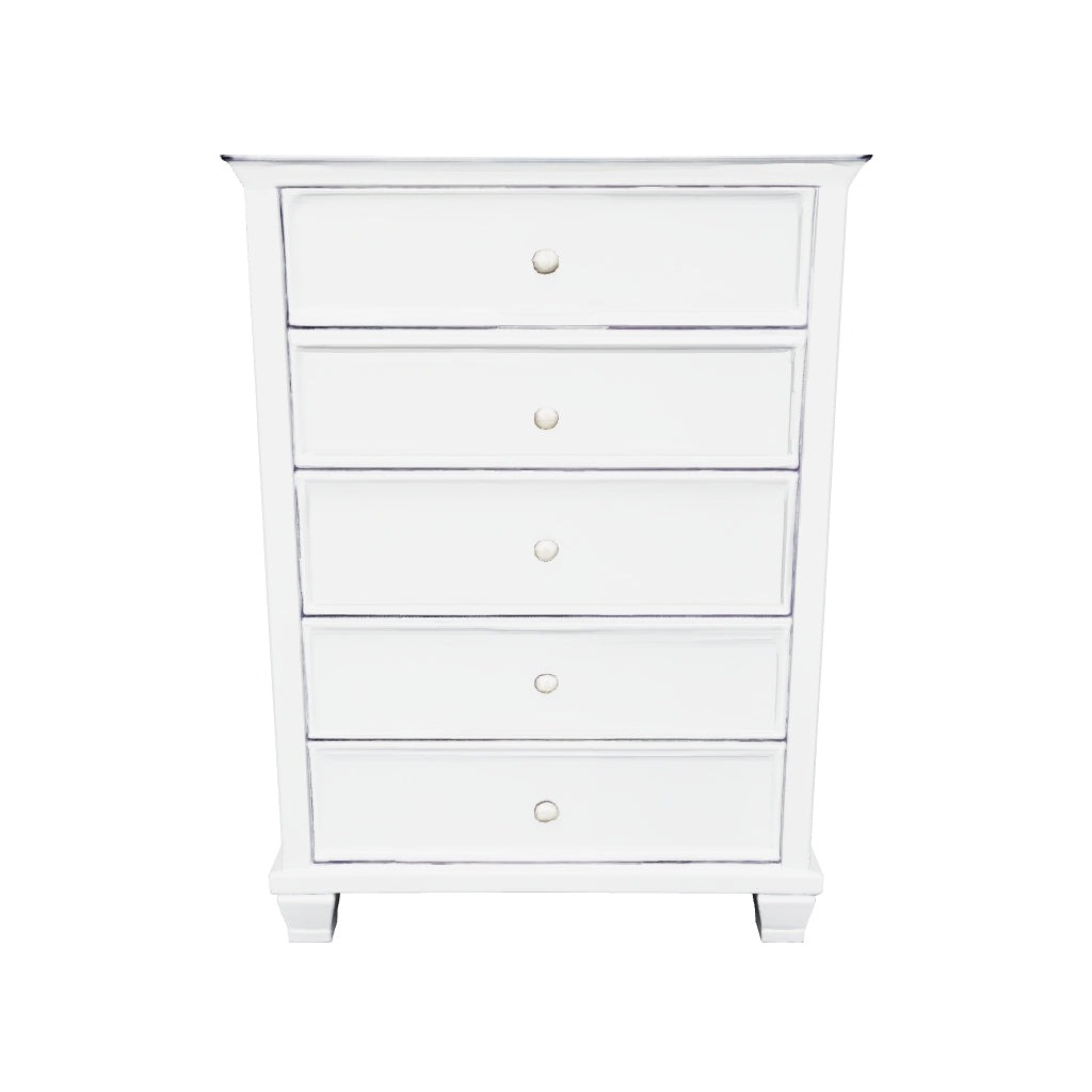 Fortman - White - Five Drawer Chest