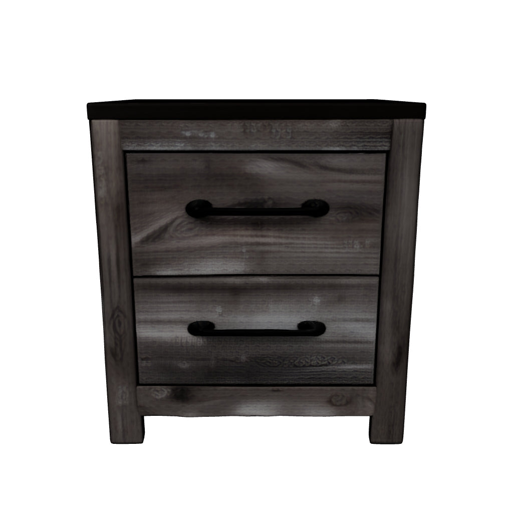 Bronyan - Dark Gray - Two Drawer Night Stand