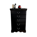 Huey - Black - Five Drawer Chest