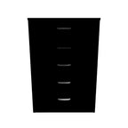 Finch - Black - Five Drawer Chest - 46" Height