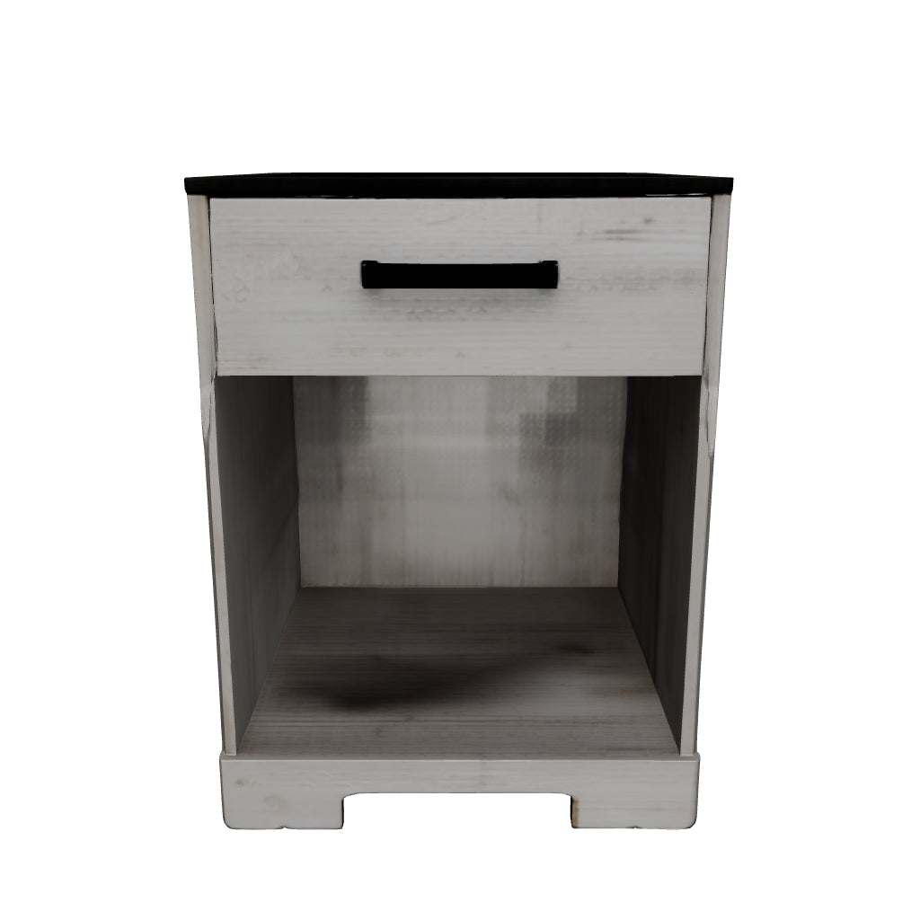Shawburn - Whitewash / Charcoal Gray - One Drawer Night Stand