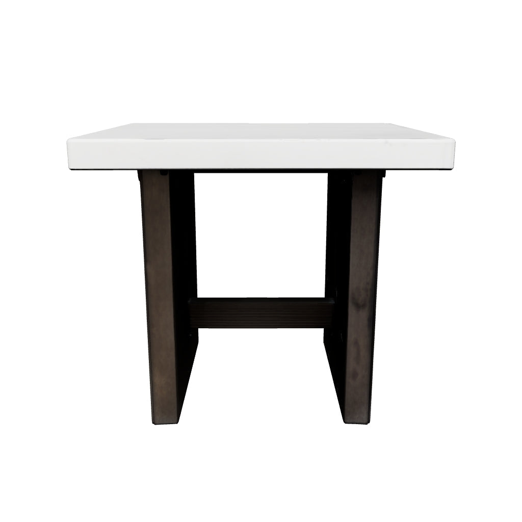 Burkhaus - White / Dark Brown - Rectangular End Table