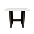 Burkhaus - White / Dark Brown - Rectangular End Table