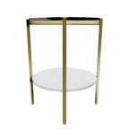 Wynora - White / Gold - Round End Table