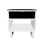Gardoni - White / Black - Rectangular End Table