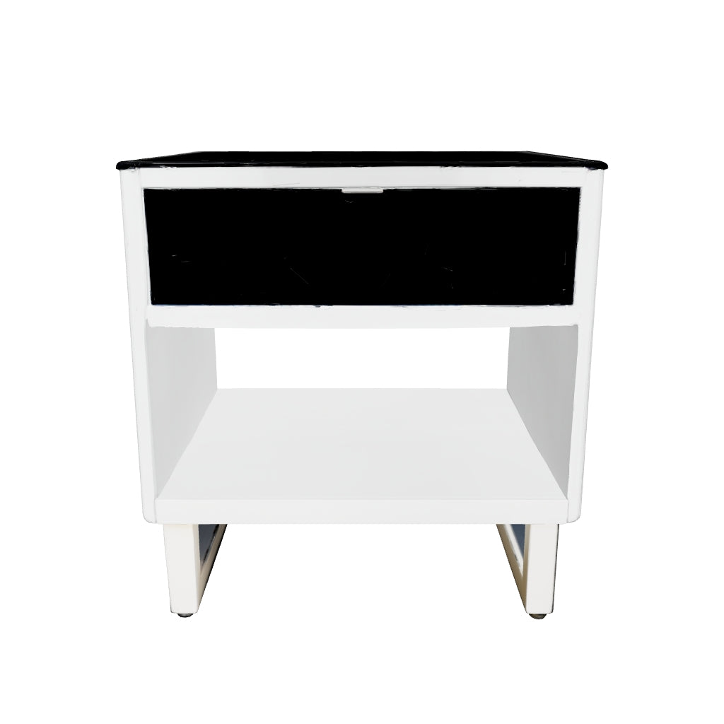 Gardoni - White / Black - Rectangular End Table