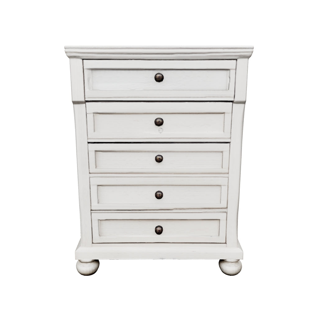 Robbinsdale - Antique White - Five Drawer Chest - Youth