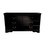 Huey - Black - Six Drawer Dresser
