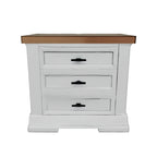 Ashbryn - White / Natural - Three Drawer Night Stand