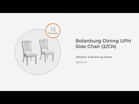 Bolanburg Rake-Back Upholstered Dining Side Chair (Set of 2) - Brown & Beige