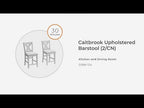 Caitbrook Gray Upholstered Barstool (Set of 2) - Swivel, Backrest