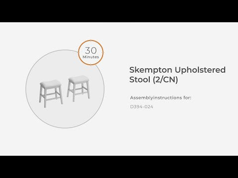 Skempton White Upholstered Stool (Set of 2) - Vanity Stool