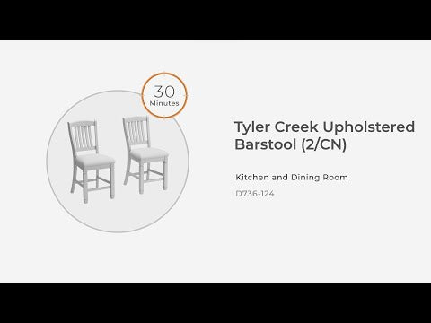 Tyler Black & Grayish Brown Two-Tone Upholstered Barstool (Set of 2) - Padded