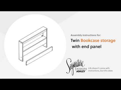 Deanlow - Twin Bookcase Storage with End Panel - Honey
