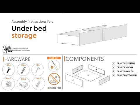 Onita - Twin/Full Double Drawer Storage - White