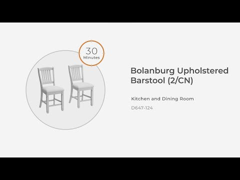 Bolanburg Beige Upholstered Barstool (Set of 2) - Padded, Backrest