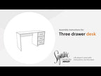 Shawburn - Home Office Desk - White / Dark Charcoal Gray