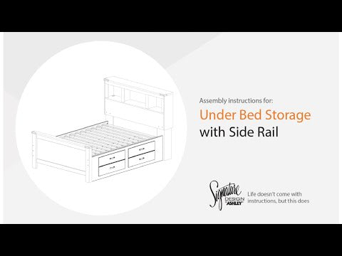 Frandern - Under Bed Storage With Side Rail - Gray