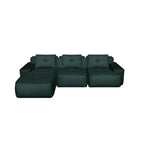 115" Green Corduroy Modular Sectional 3-Seat