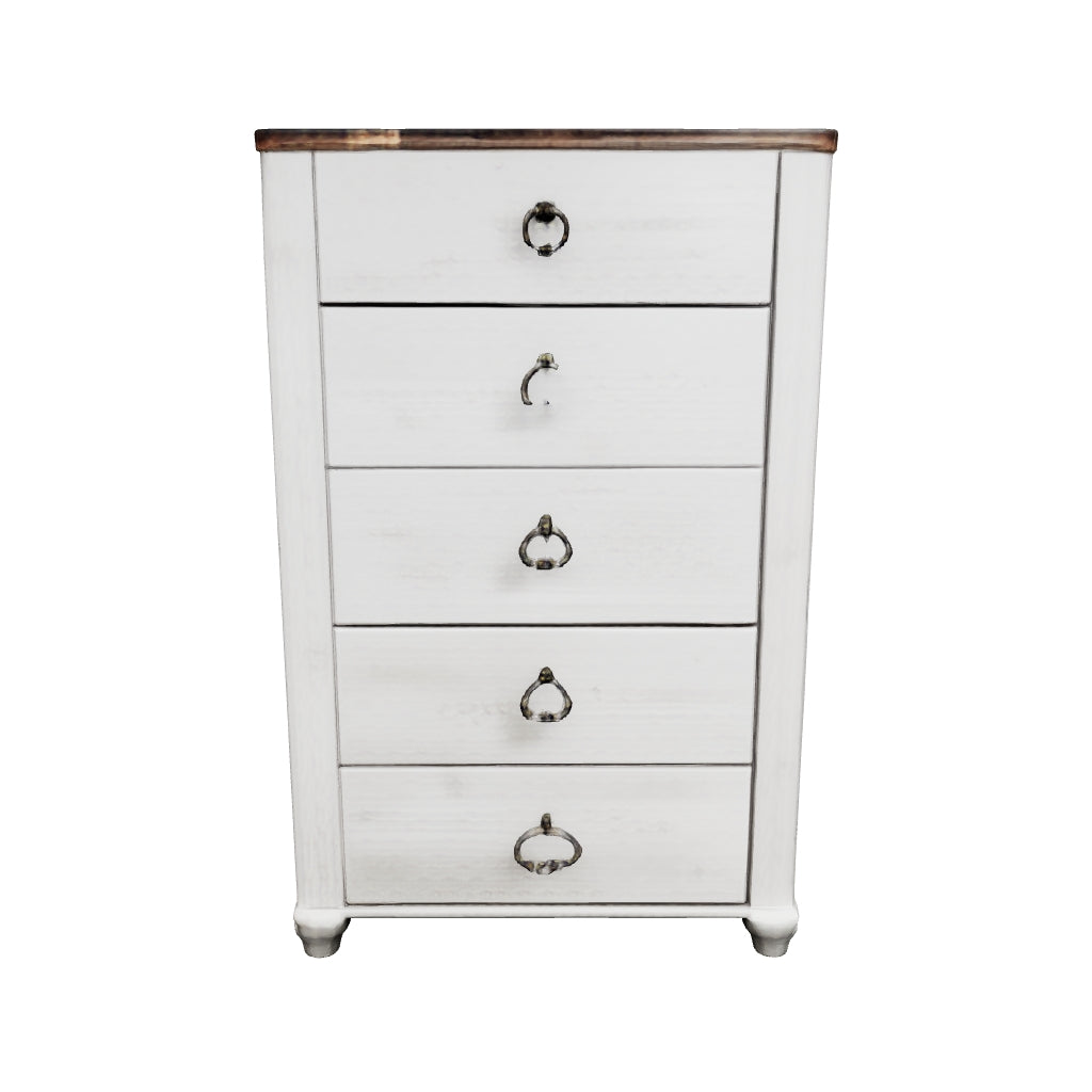 Willowton - Brown / Beige / White  - Five Drawer Chest