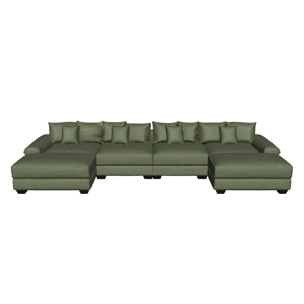 Oversized Green Premium Corduroy Sectional