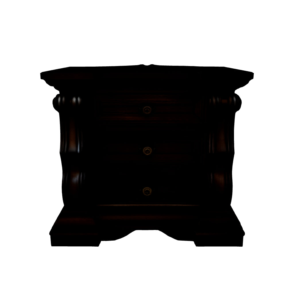 Maylee - Dark Brown - Three Drawer Night Stand
