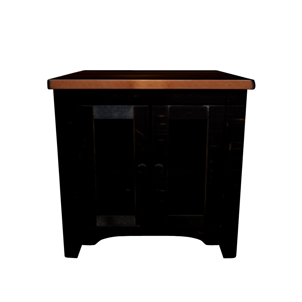 Valebeck - Black / Brown - Rectangular End Table