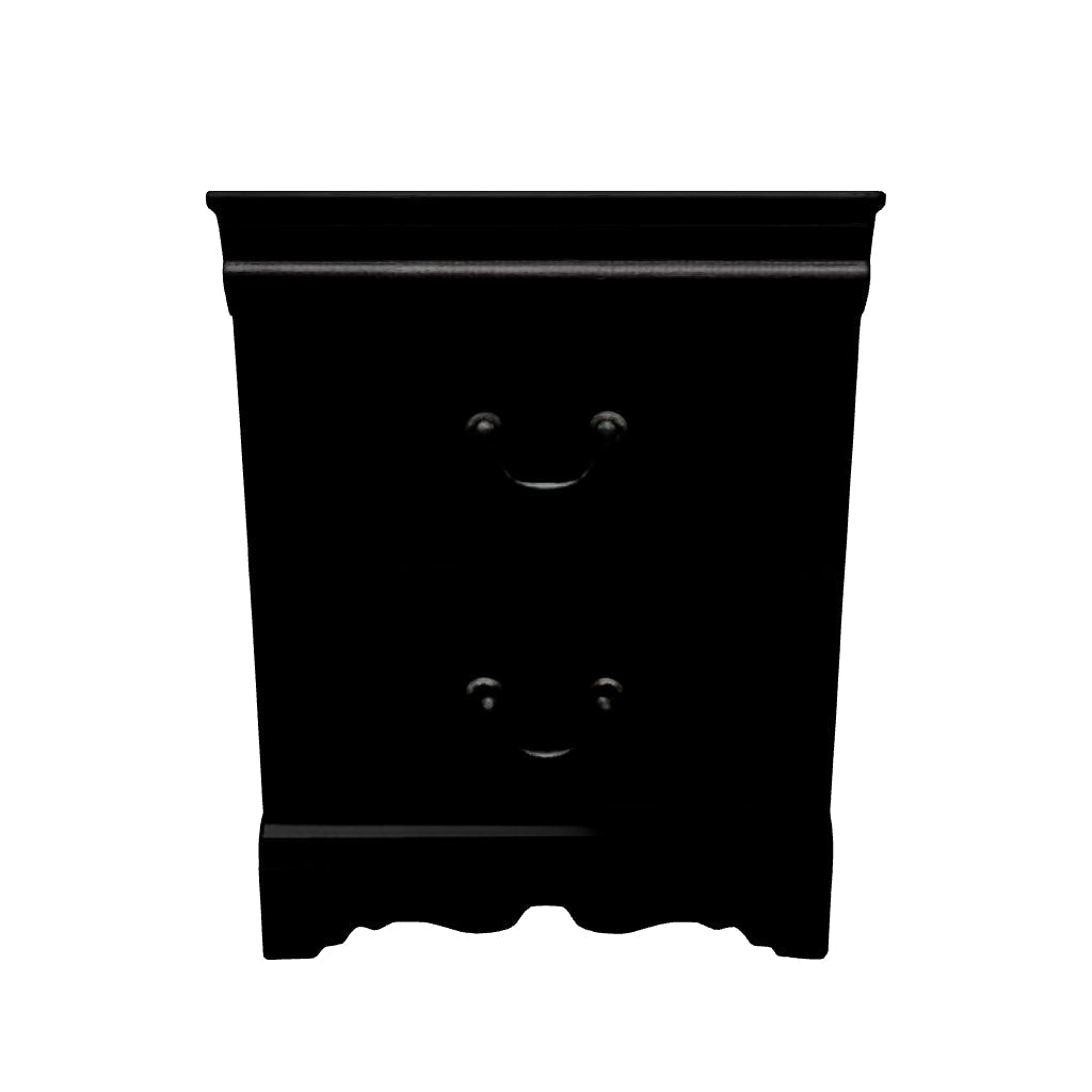 Huey - Black - Two Drawer Night Stand