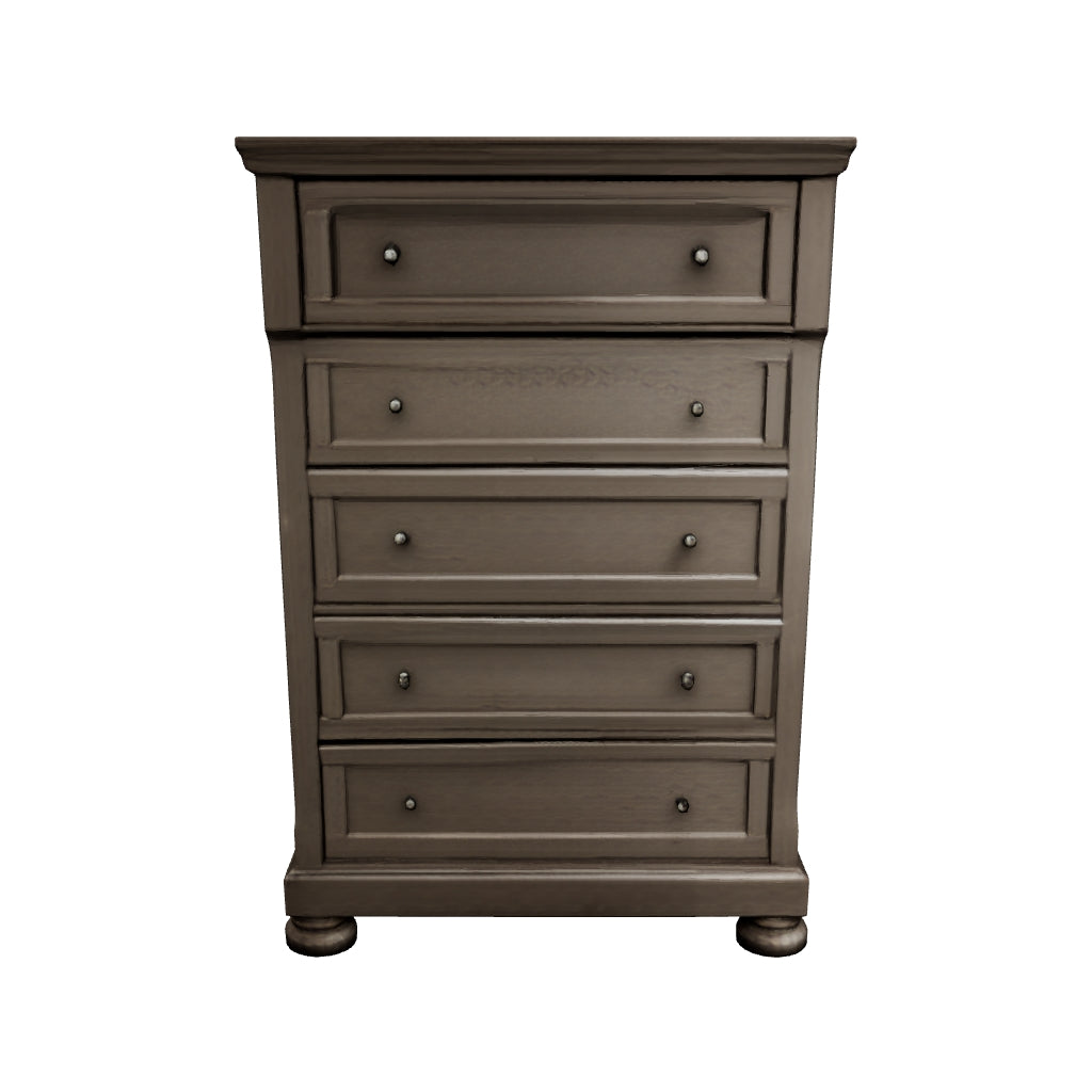 Lettner - Light Gray - Five Drawer Chest - 2-handles