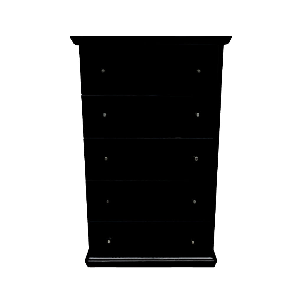 Maribel - Black - Five Drawer Chest