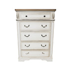 Realyn - White / Brown / Beige - Five Drawer Chest