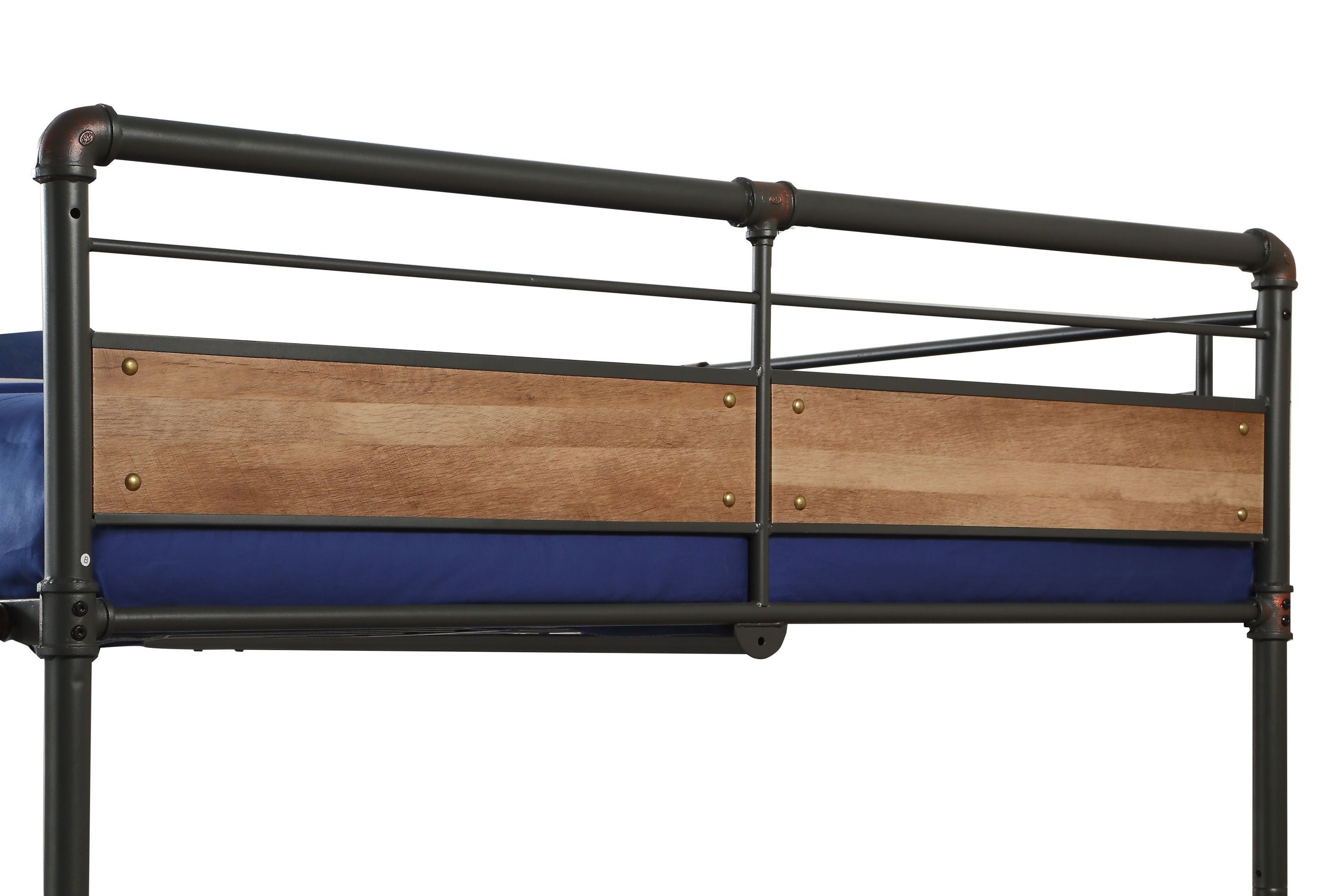 Queen over Queen Bunk Bed | Sandy Black & Dark Bronze Metal | Space-Saving Sleep Solution