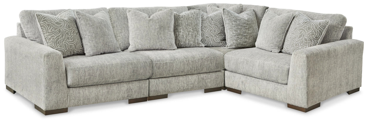 Regent Park Gray Modular Sectional - Plush Cushions Modern-Stationary Sectionals-American Furniture Outlet