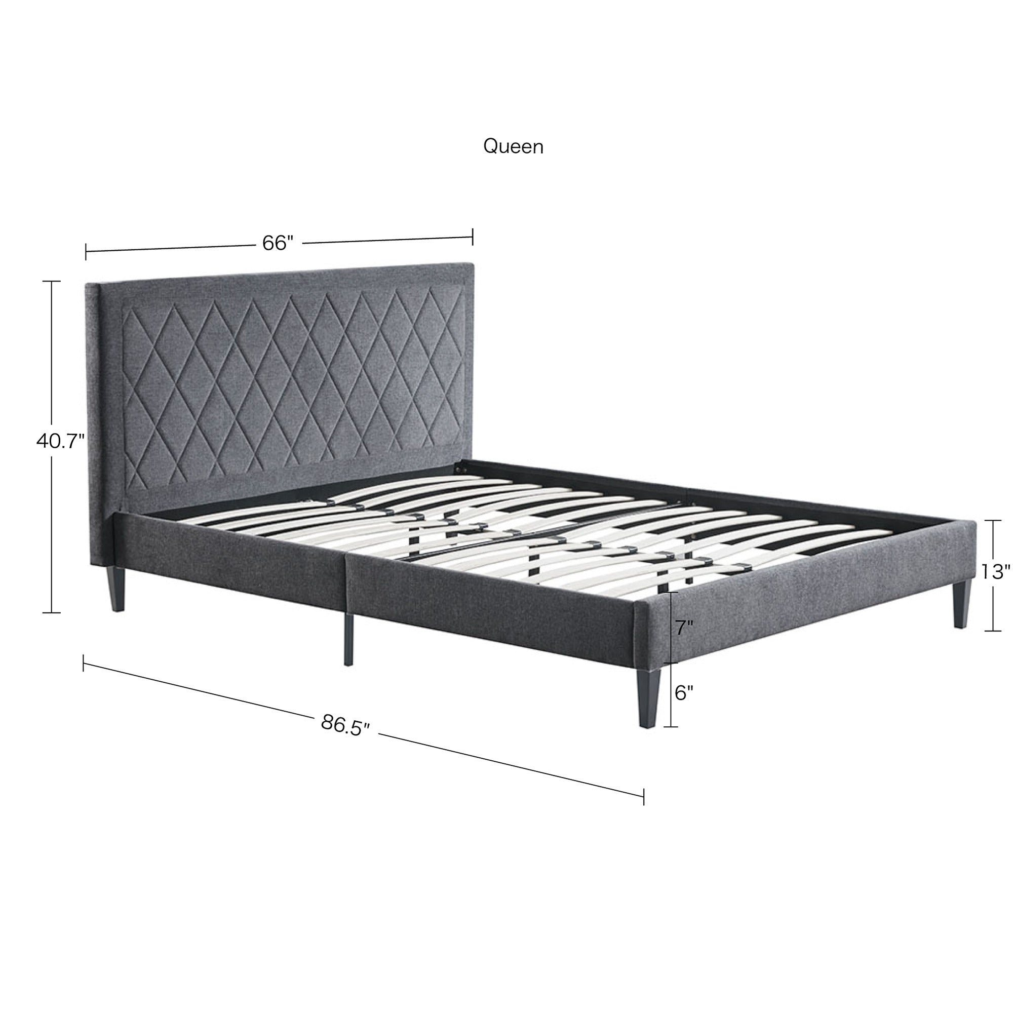 Rowen Queen Quilted Upholstered Platform Bed Frame