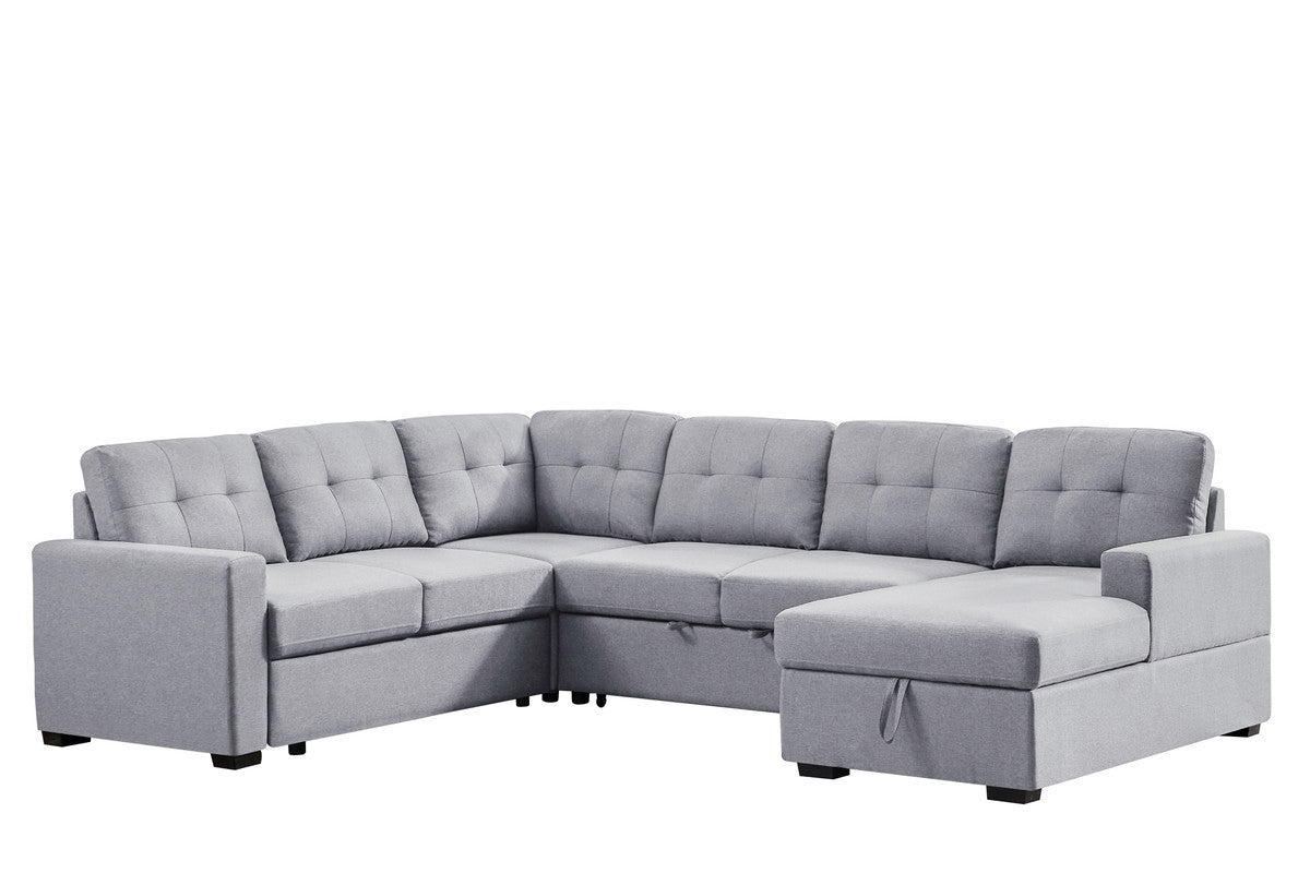 gray u shaped sectional sleeper sofa