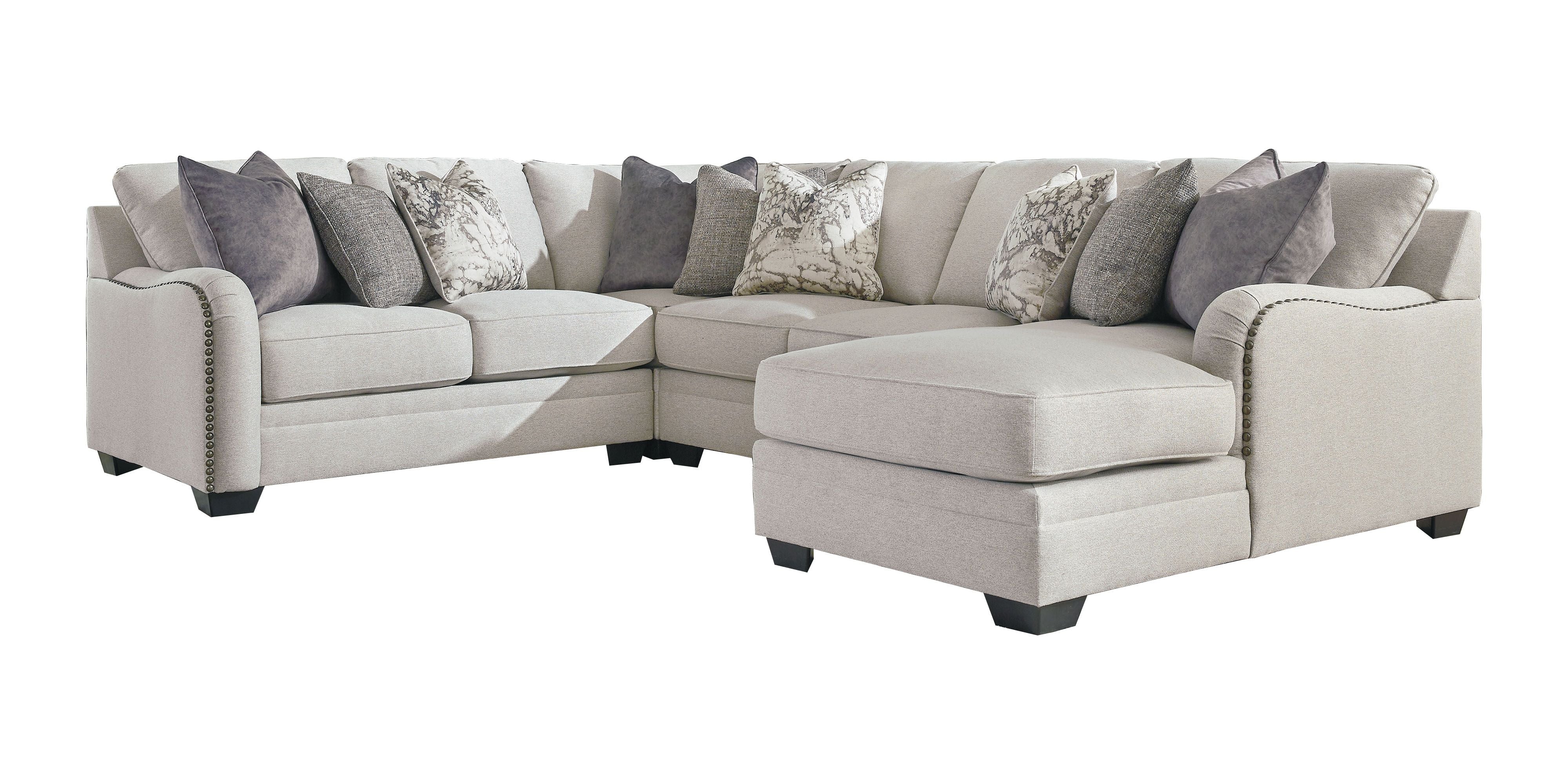 Signature Design by Ashley Dellara Gray Sectional - Transitional, Chic, Comfy-Stationary Sectionals-American Furniture Outlet