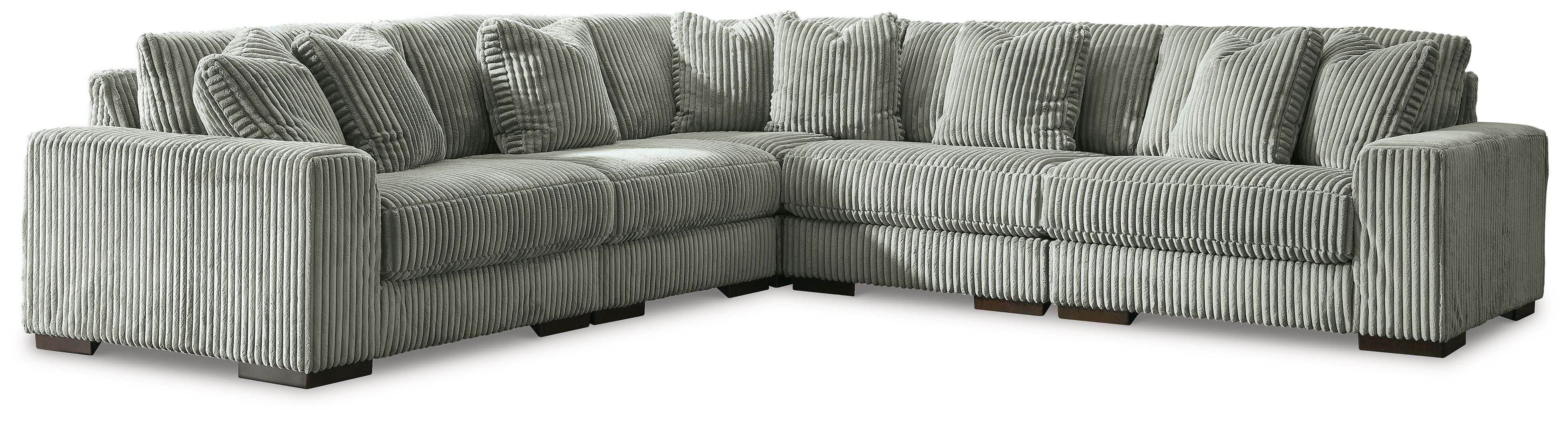 Signature Design by Ashley Lindyn 5-Piece L-Shaped Sectional - Modern & Comfy-Stationary Sectionals-American Furniture Outlet