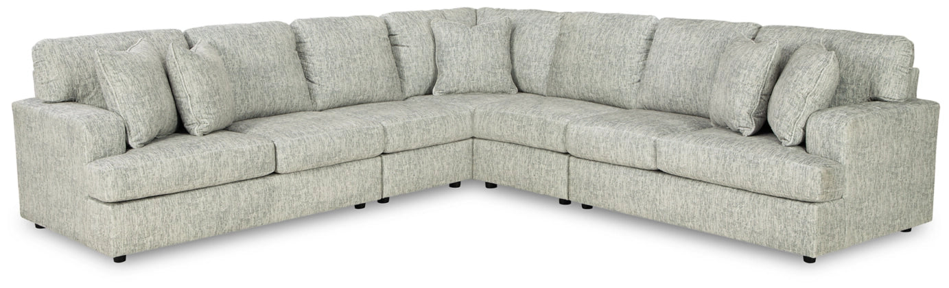Signature Design by Ashley Playwrite Loveseat Gray Sectional - Comfy, Modern Design-Stationary Sectionals-American Furniture Outlet