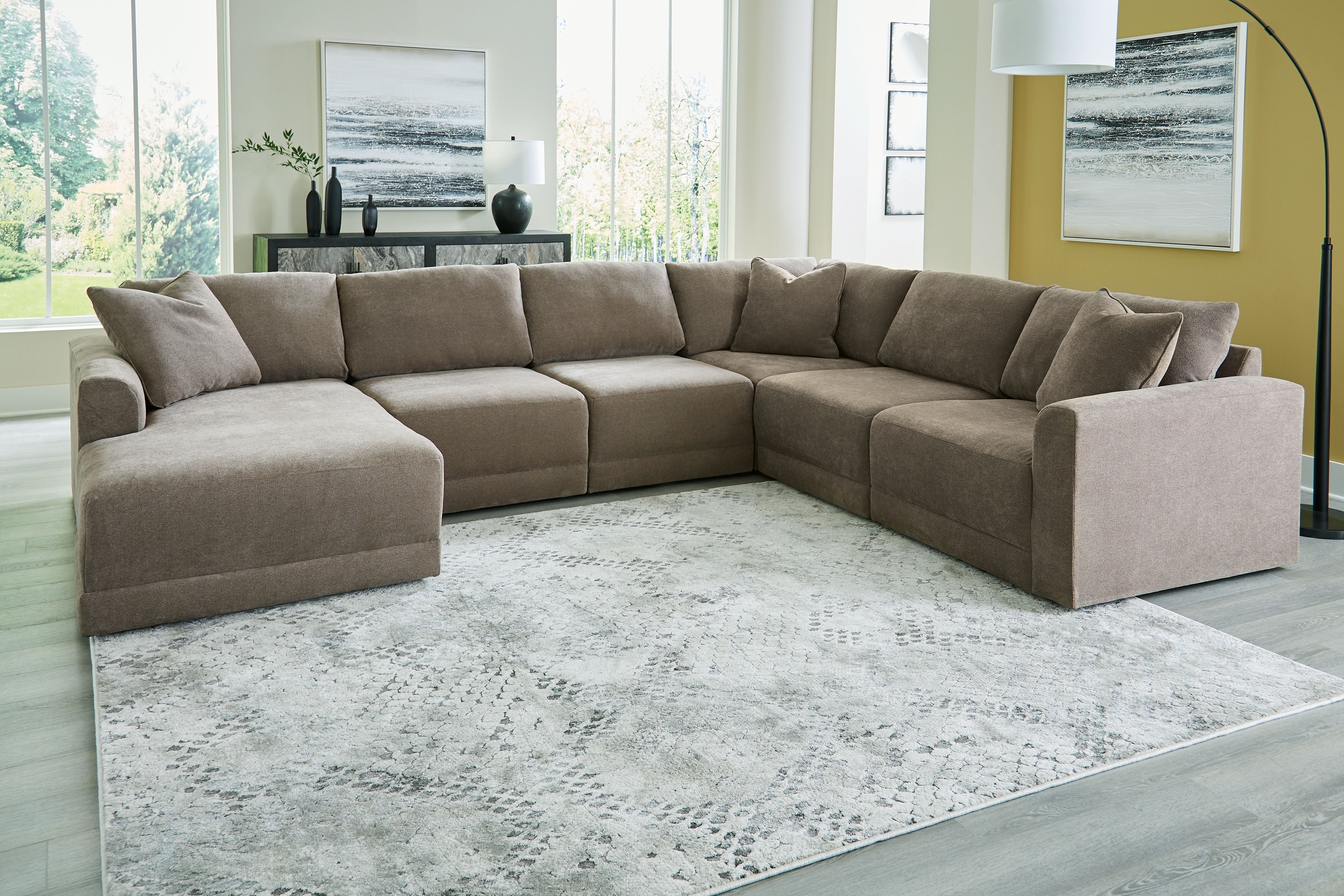 Signature Design by Ashley Raeanna Gray Sectional -Plush Cushions-Stationary Sectionals-American Furniture Outlet