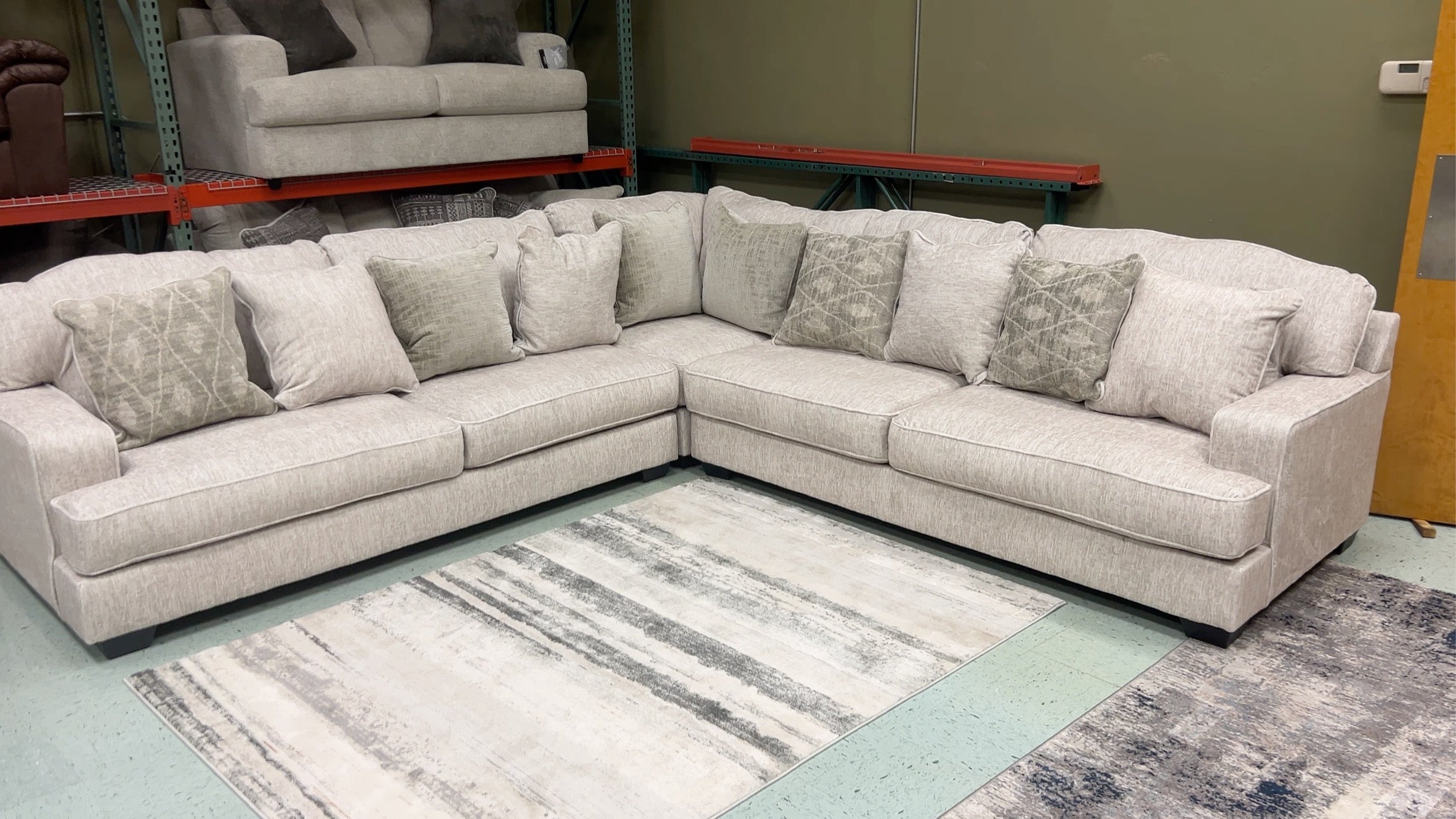 Signature Design by Ashley Rawcliffe Beige Sectional - Plush, Modern, Cozy-Stationary Sectionals-American Furniture Outlet