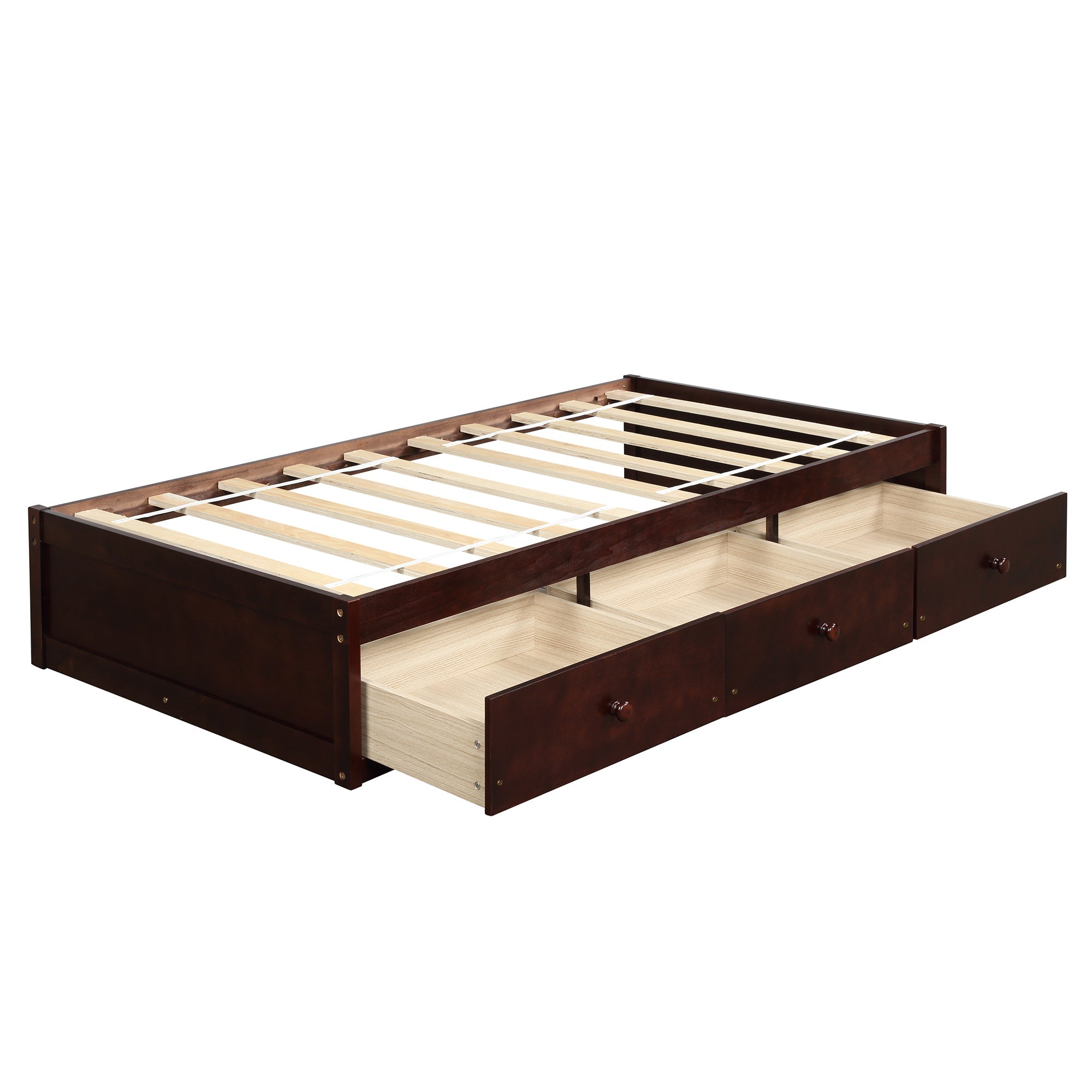 Twin Size Platform Storage Bed with 3 Drawers by Orisfur - Space-Saving Organization Solution