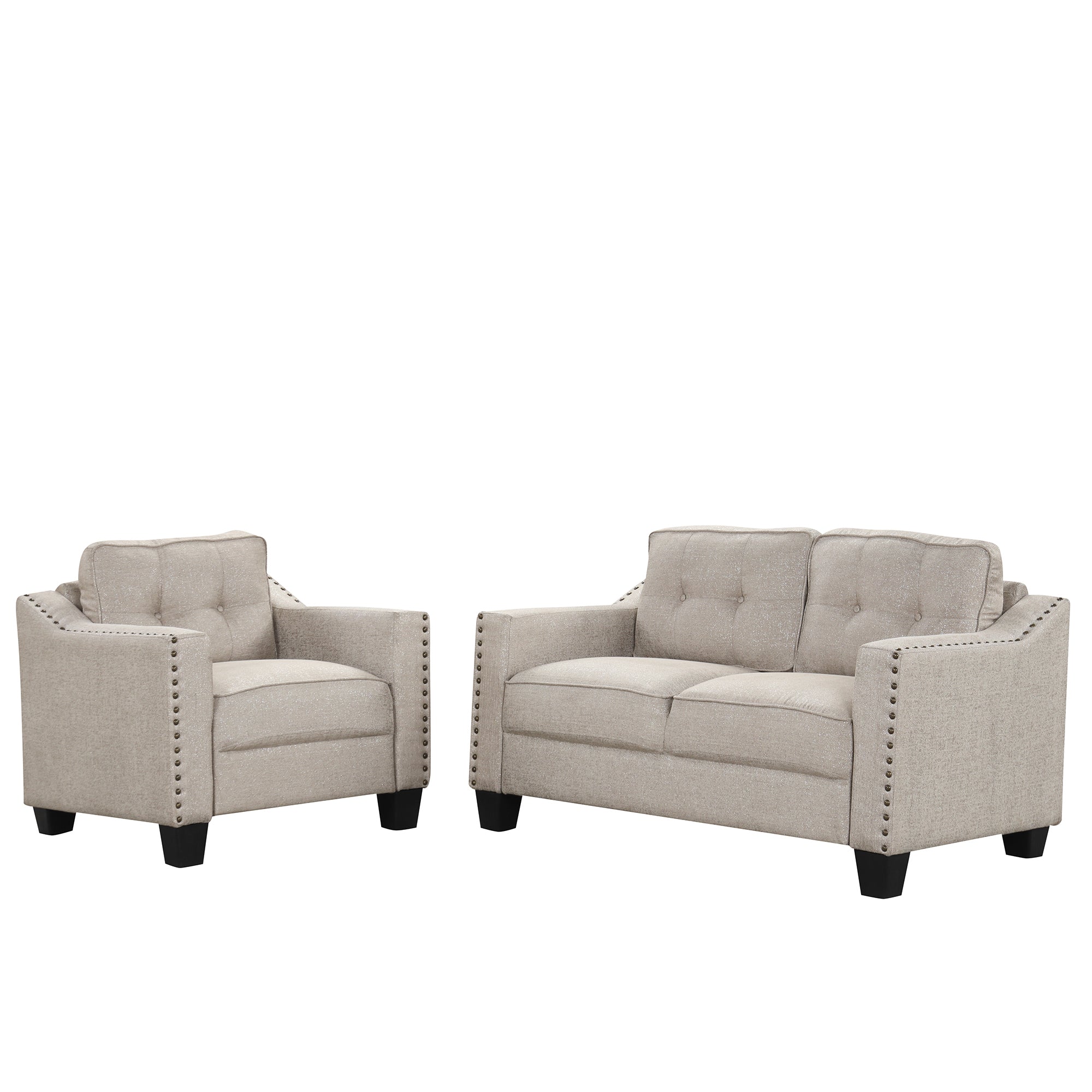 U-Style 3-Piece Living Room Set in Beige: Sofa, Loveseat, Armchair | Stylish and Comfortable Addition to Your Home