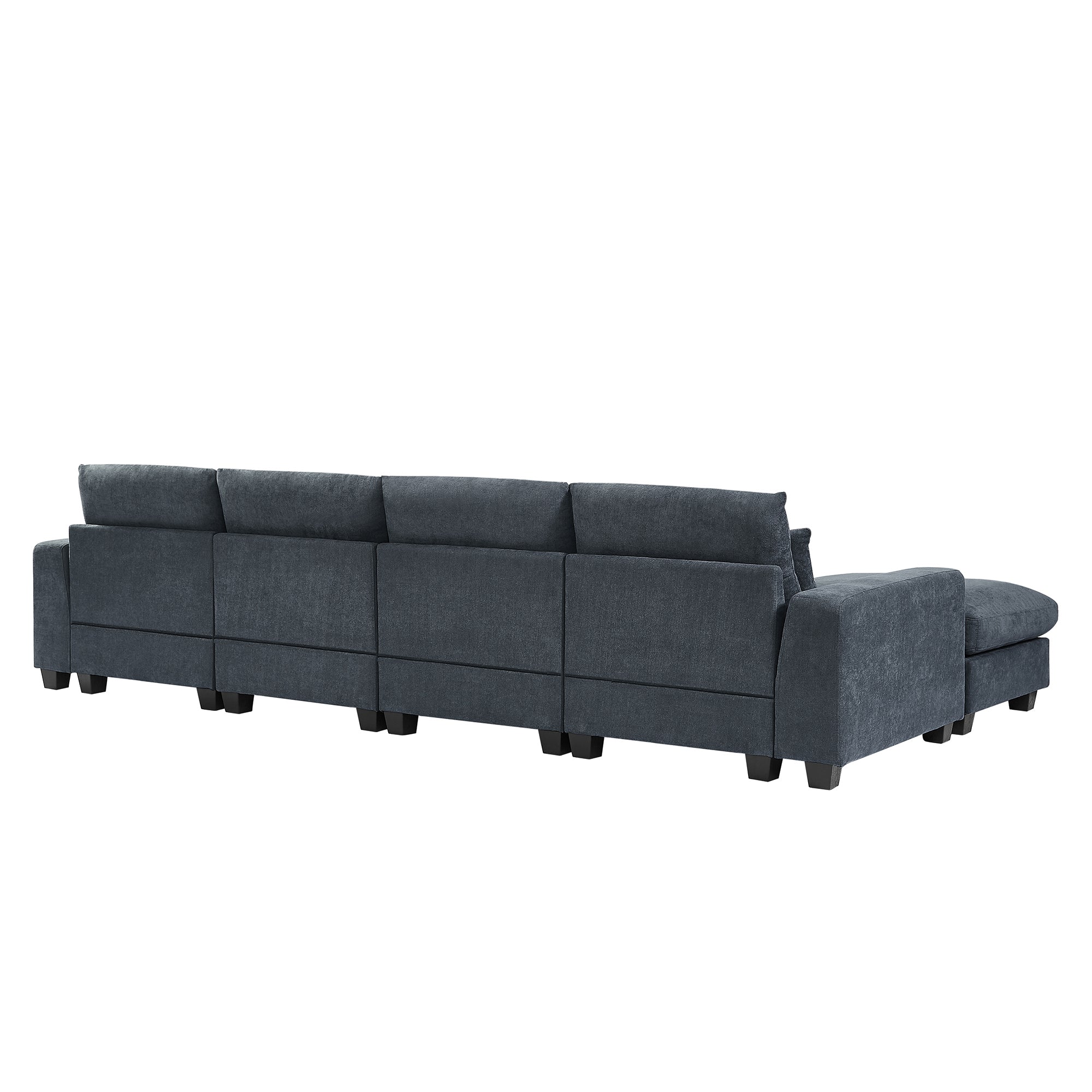 U-Style Modern Large L-Shape Feather Filled Sectional Sofa | Convertible Sofa Couch with Reversible Chaise for Living Room | Comfort and Style Combined-Stationary Sectionals-American Furniture Outlet