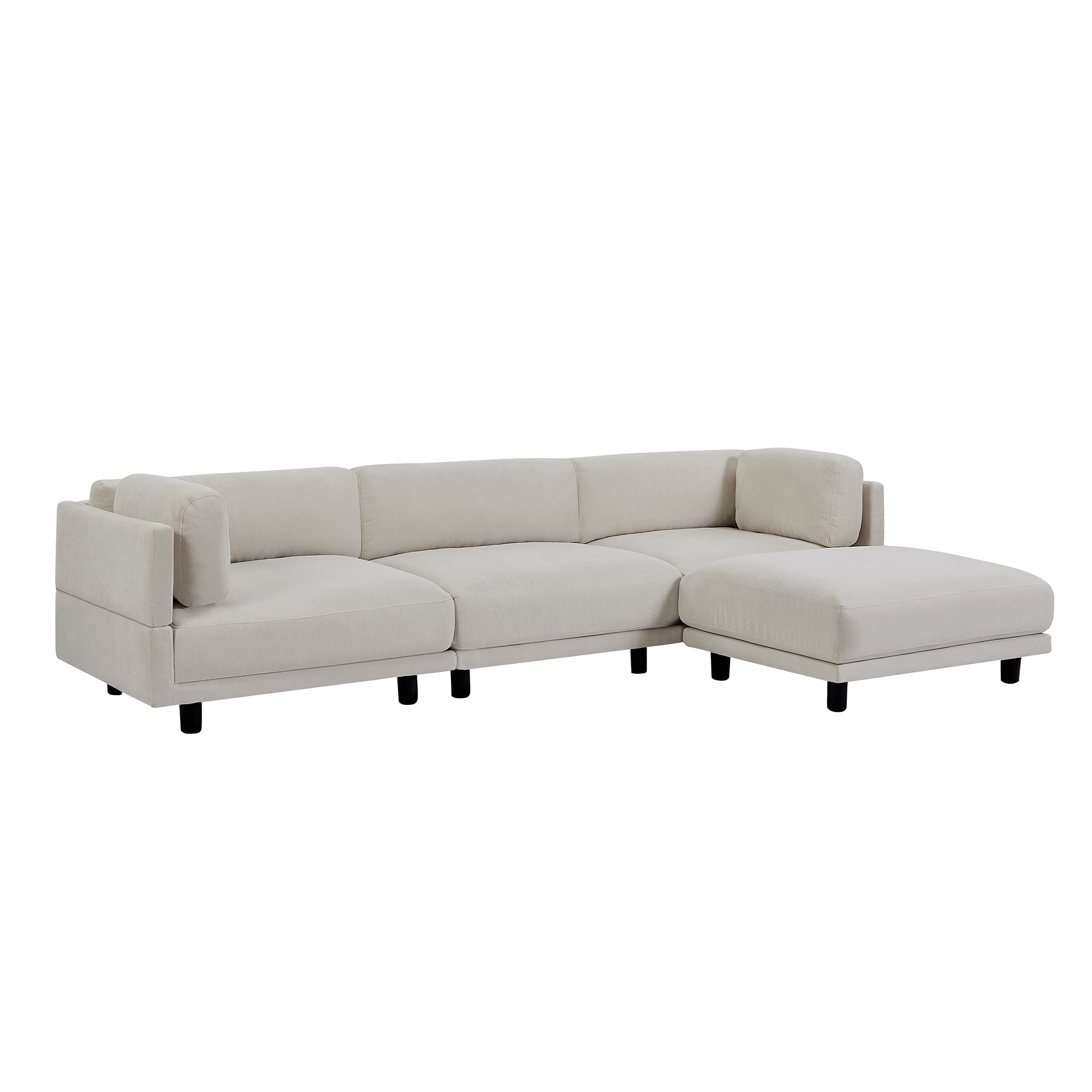 U_STYLE Upholstery Convertible Sectional Sofa, L Shaped Couch with Reversible Chaise-Stationary Sectionals-American Furniture Outlet