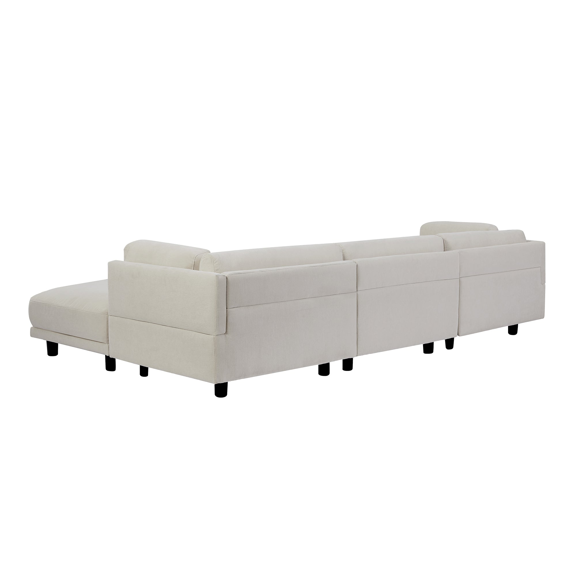 U_STYLE Upholstery Convertible Sectional Sofa, L Shaped Couch with Reversible Chaise-Stationary Sectionals-American Furniture Outlet
